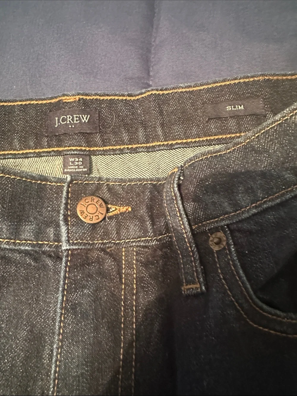 J. Crew Men's Blue Straight-Leg Jeans Slim 34/30
